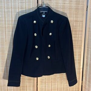 Venus Double Breasted Pea Coat style Black fitted Jacket Sz 8